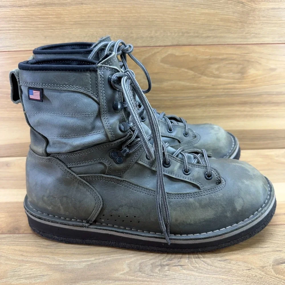 Patagonia X Danner Foot Tractor Felt Bottom Wading Boots Mens 12 M Grey USA Made
